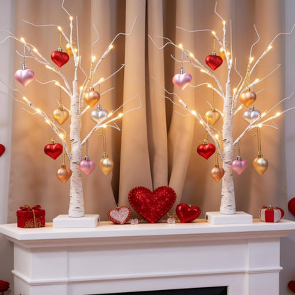 LED Birch Tree Heart Accent Lamp