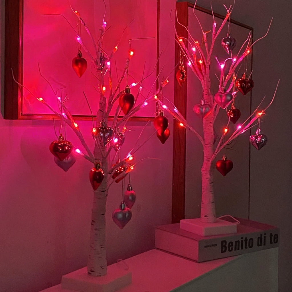 LED Birch Tree Heart Accent Lamp
