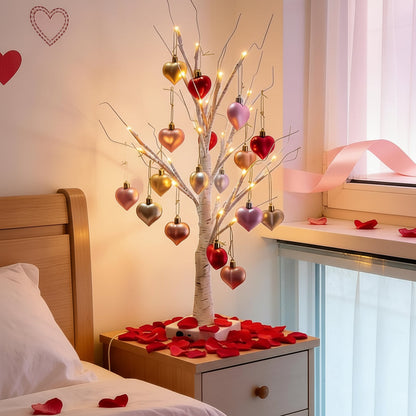 LED Birch Tree Heart Accent Lamp