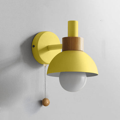 Nordic Wood Pull-Switch Wall Lamp