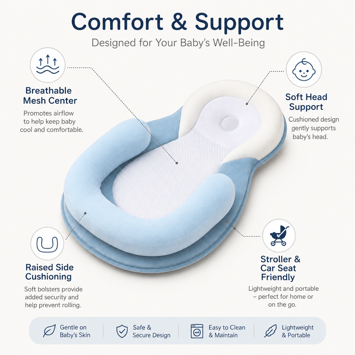 Infant Head Support Pillow