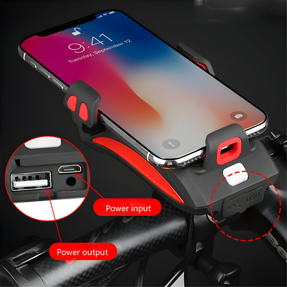Bike Light Mount Powerbank Horn