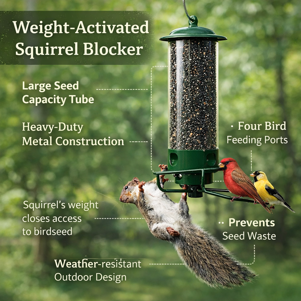 Squirrel Proof Tube Bird Feeder