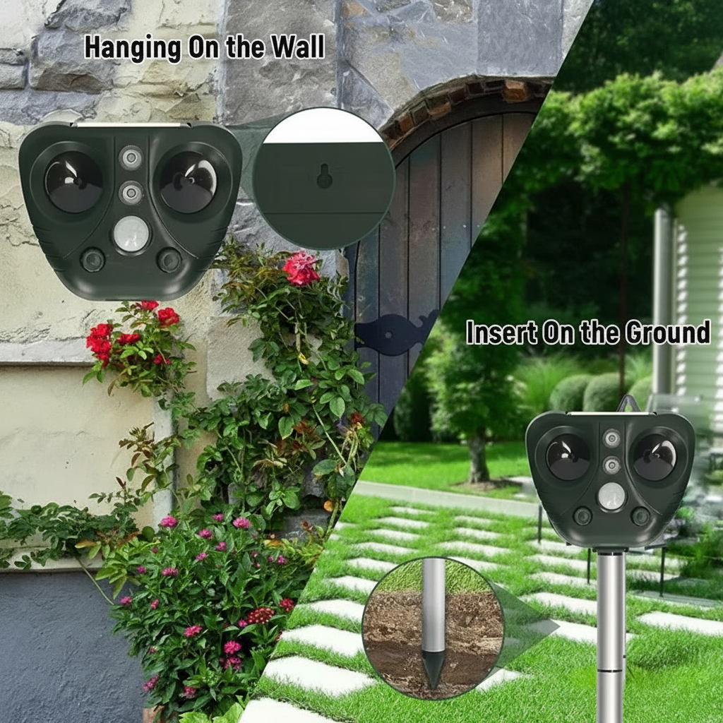 Solar Ultrasonic Garden Bird Deterrent