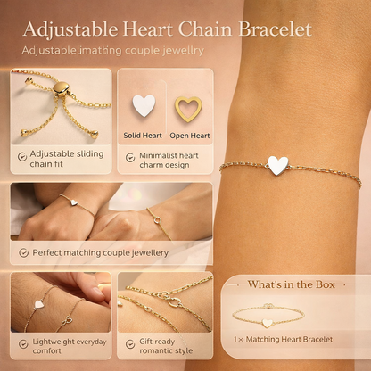 Matching Heart Chain Bracelets