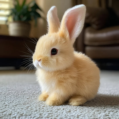 Lifelike Sitting Bunny Figurine