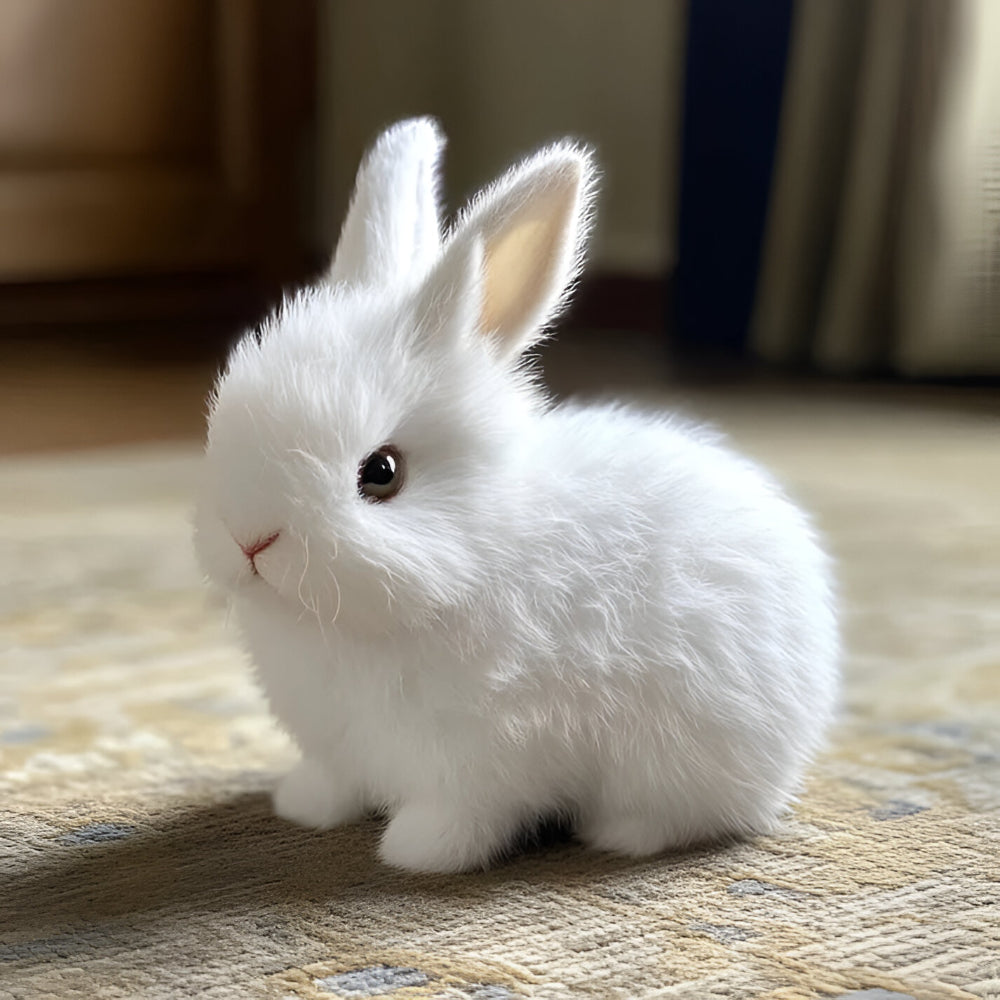 Lifelike Sitting Bunny Figurine