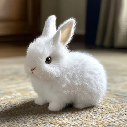 Lifelike Sitting Bunny Figurine