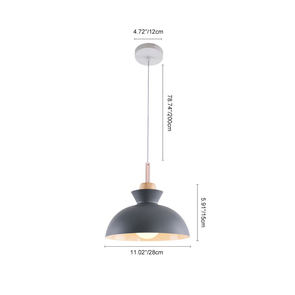 Scandinavian Metal Dome Pendant Light