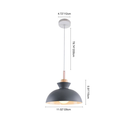 Scandinavian Metal Dome Pendant Light