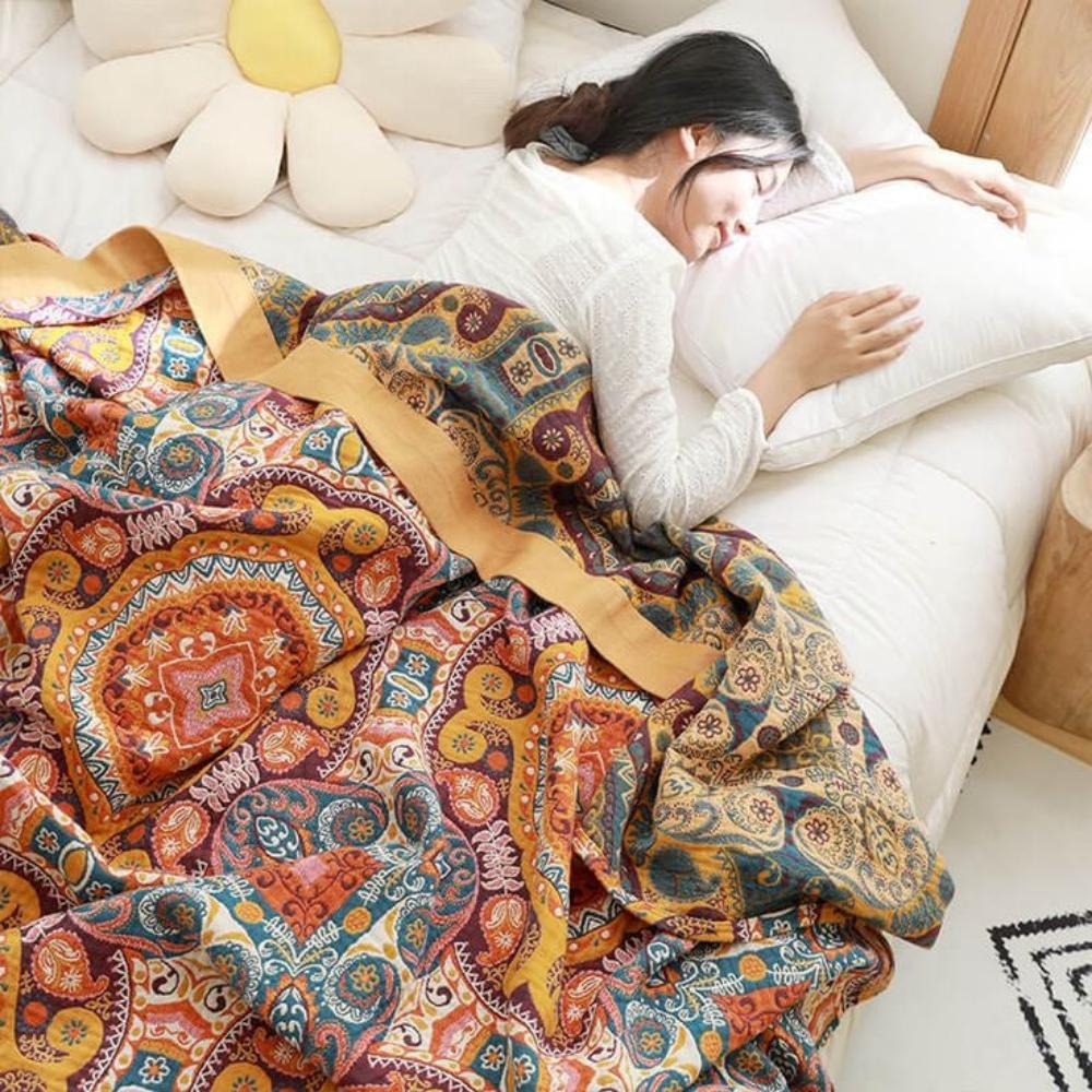 Reversible Cooling Boho Blanket