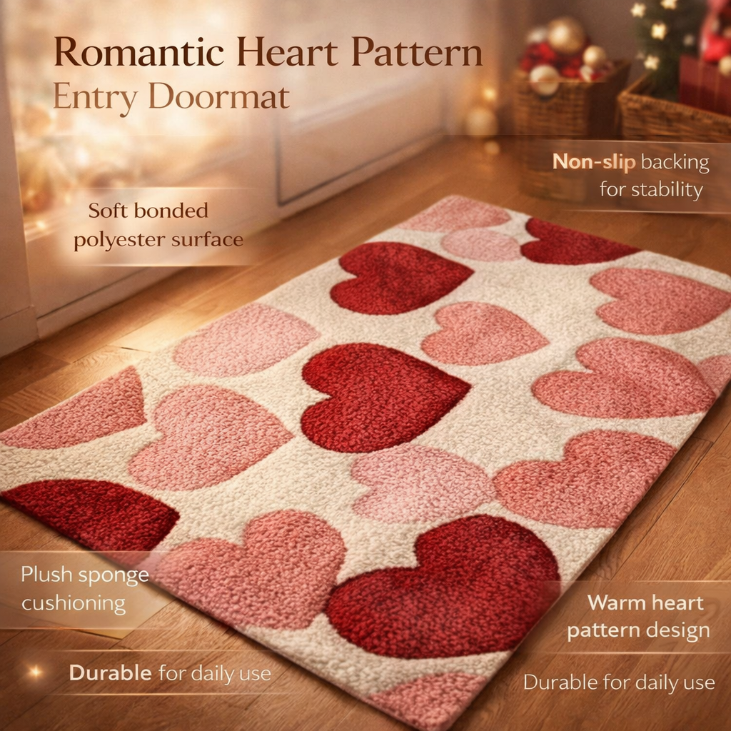 Heart Pattern Non-Slip Doormat