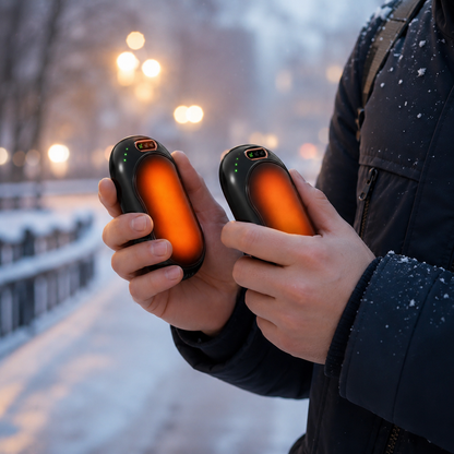 Cozy Crest Rechargeable Electric Hand Warmer - Pocket-Size USB Hand Heater for Winter Walks, Commuting & Outdoor Sports