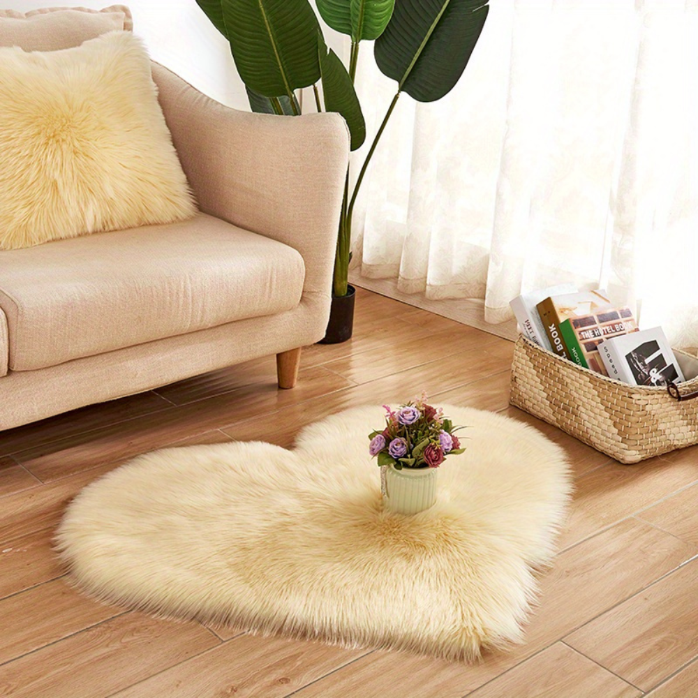 Heart Shaped Plush Area Rug