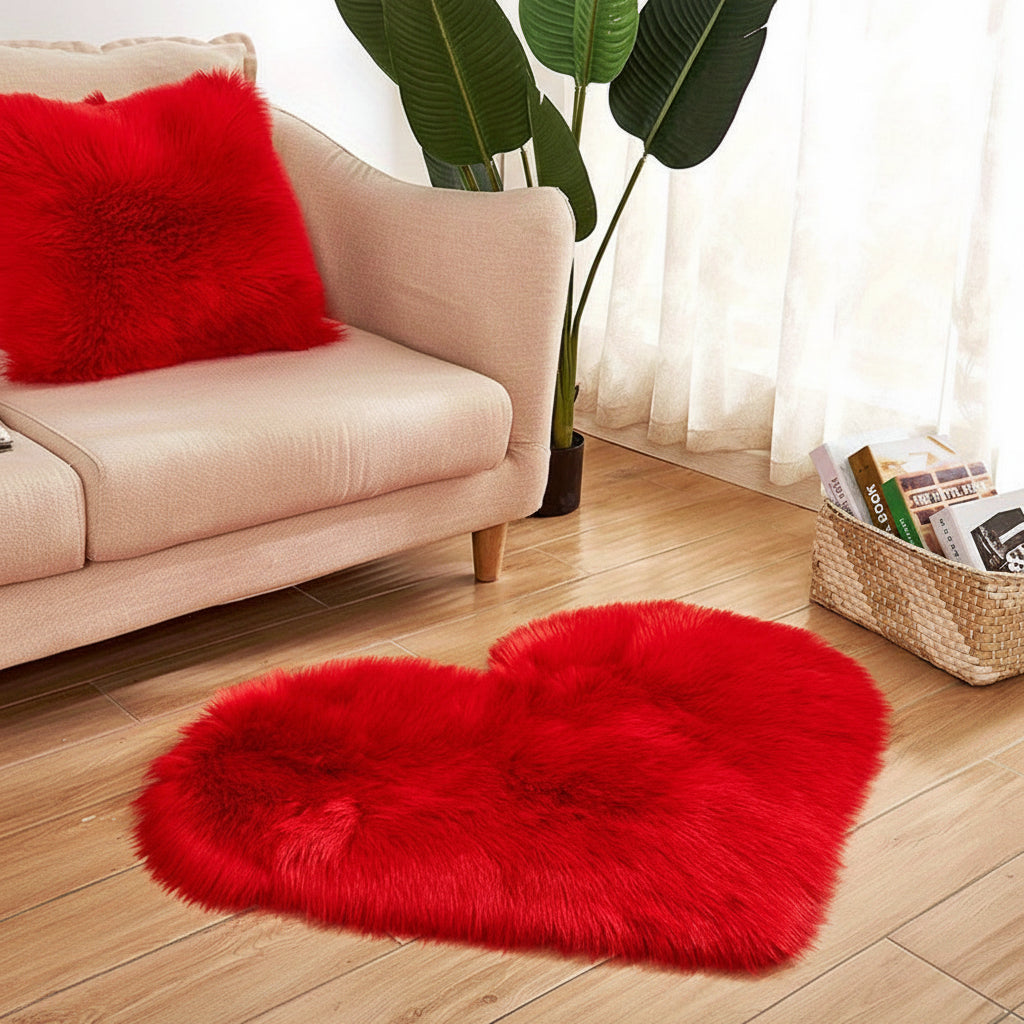 Heart Shaped Plush Area Rug