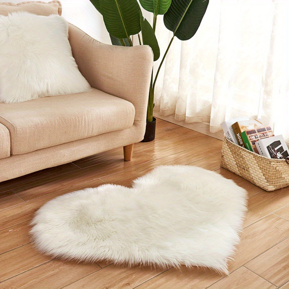 Heart Shaped Plush Area Rug