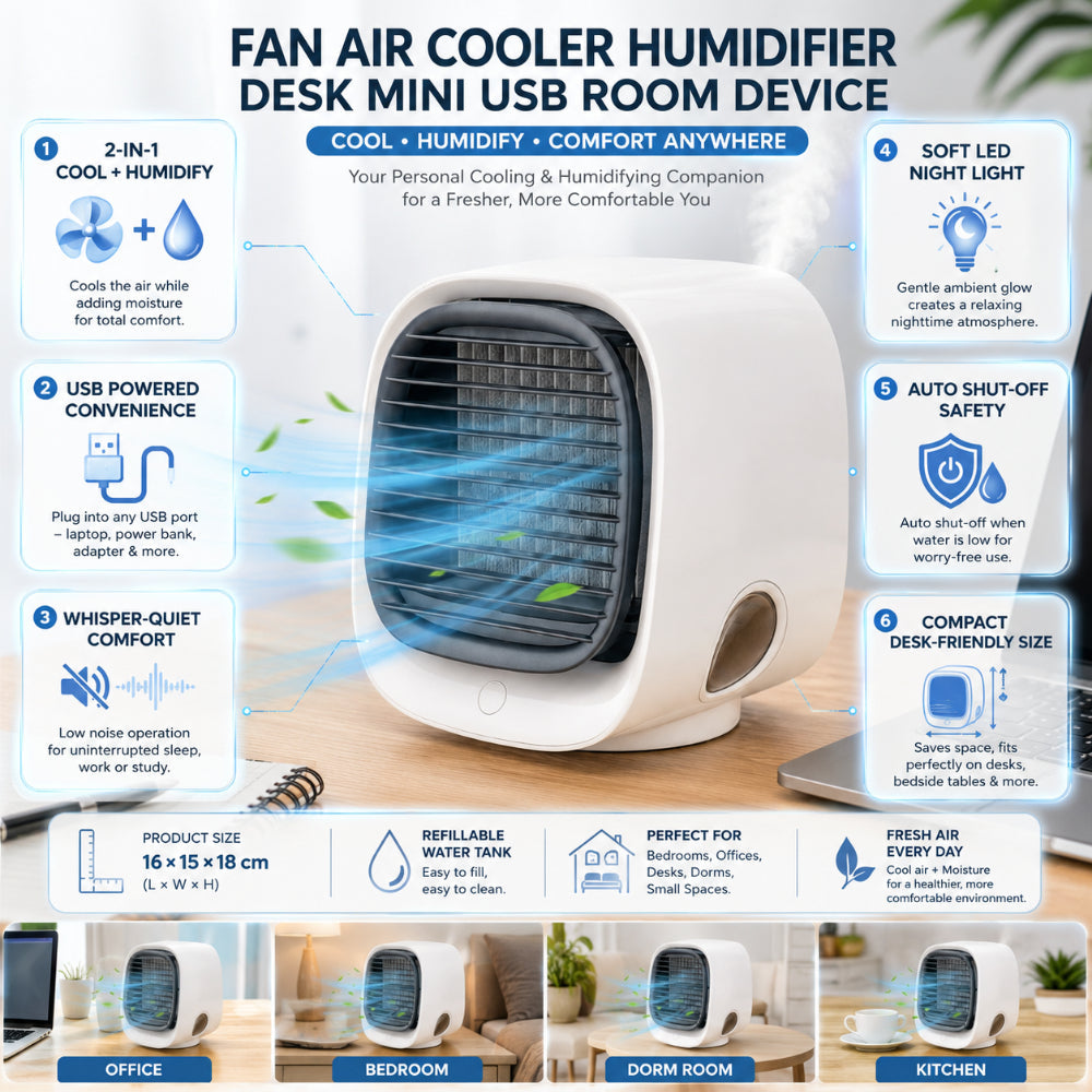 Mini USB Desk Air Cooler Fan