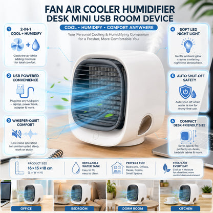 Mini USB Desk Air Cooler Fan