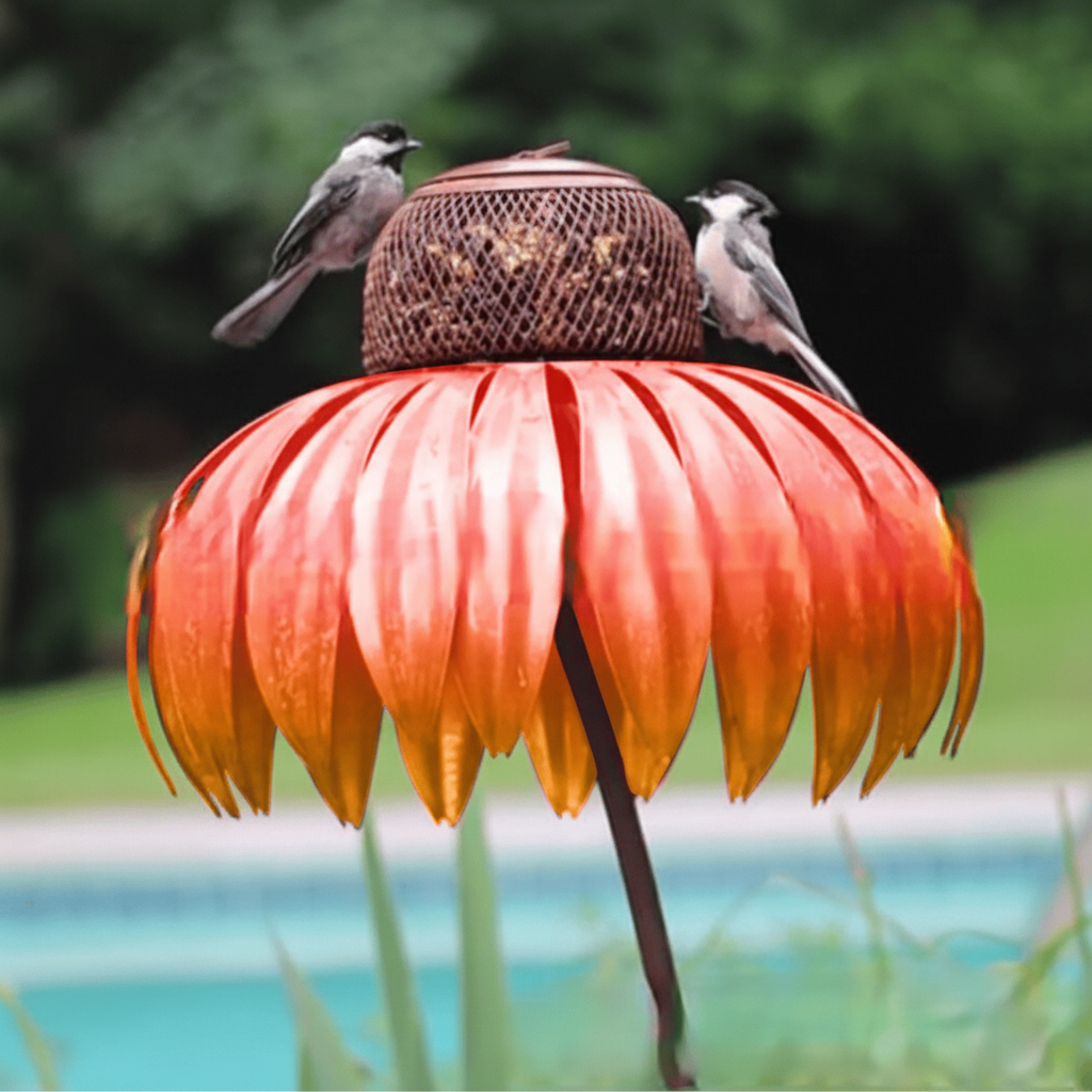 Flower Shaped Metal Garden Bird Feeder