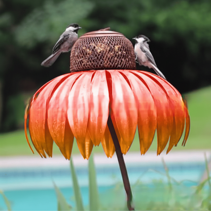 Flower Shaped Metal Garden Bird Feeder