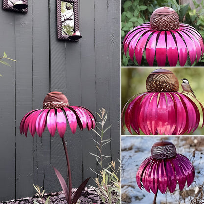 Flower Shaped Metal Garden Bird Feeder