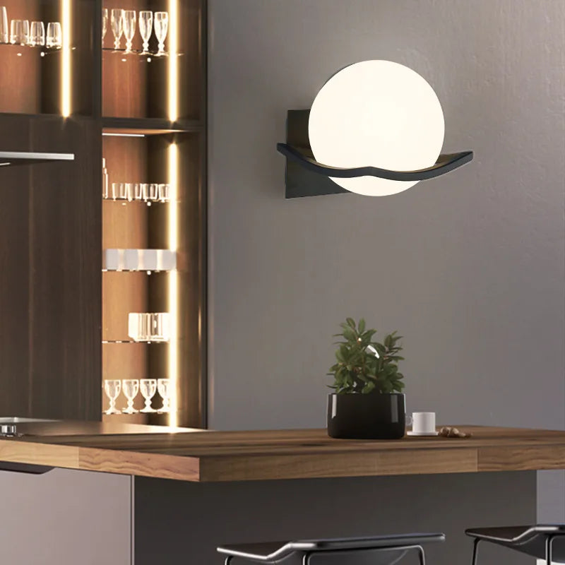 Makar European Glass Globe Wall Sconce