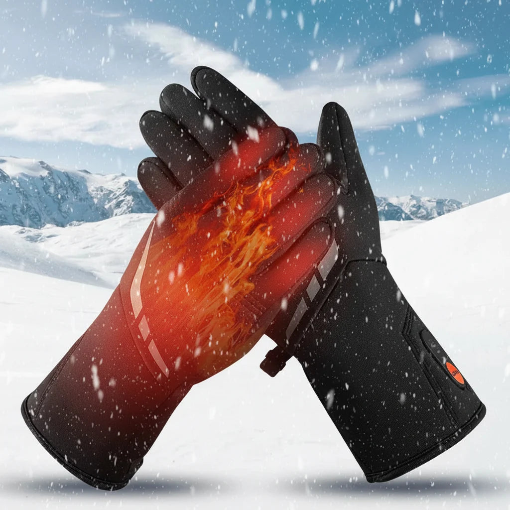 Cozy Crest Battery Heated Gloves - Waterproof Touchscreen Winter Gloves for Skiing, Riding & Work, 2XS to XL, Rechargeable