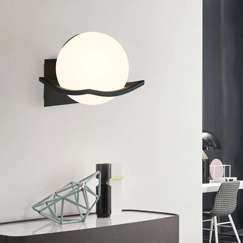 Makar European Glass Globe Wall Sconce