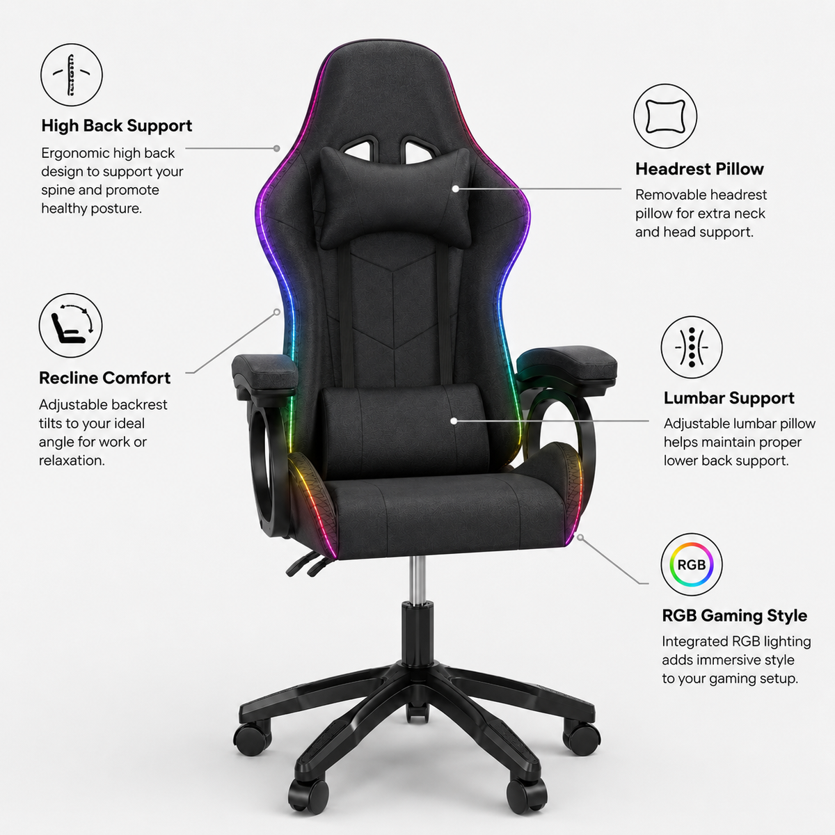 RGB High Back Gaming Chair