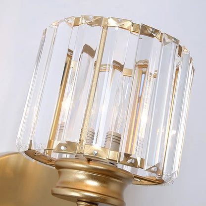Crystal Glass & Iron Wall Sconce