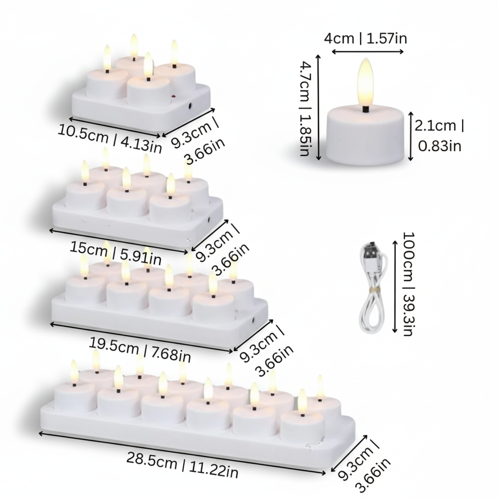 Rechargeable Flameless LED Candle Set