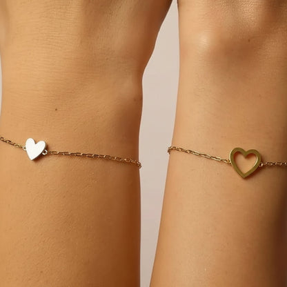 Matching Heart Chain Bracelets
