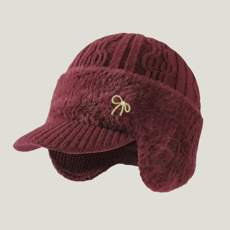 Cozy Crest Knit Trapper Hat with Ear Flaps - Warm Winter Hat with Ear & Neck Coverage, 7 Colors, Unisex Cold Weather