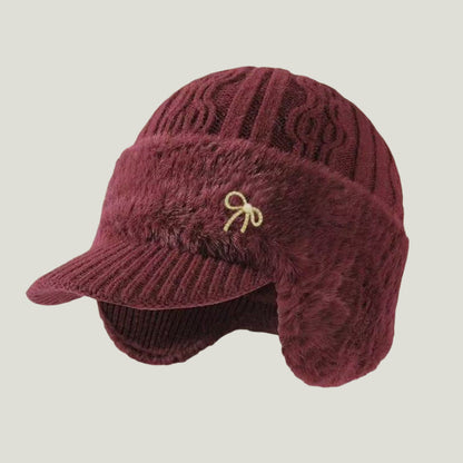 Cozy Crest Knit Trapper Hat with Ear Flaps - Warm Winter Hat with Ear & Neck Coverage, 7 Colors, Unisex Cold Weather