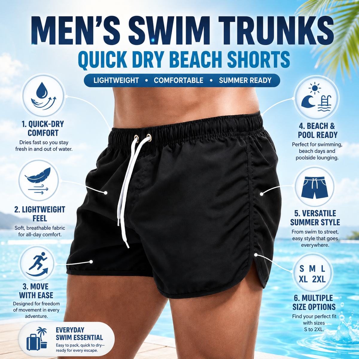 Men's Quick-Dry Swim Trunks