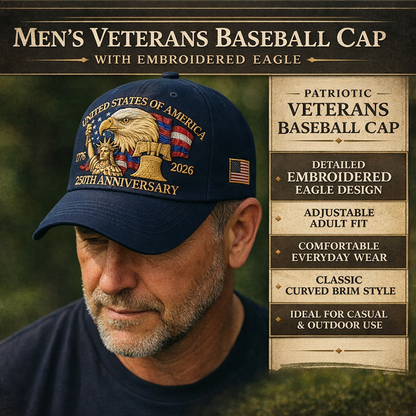 Embroidered Eagle Baseball Cap