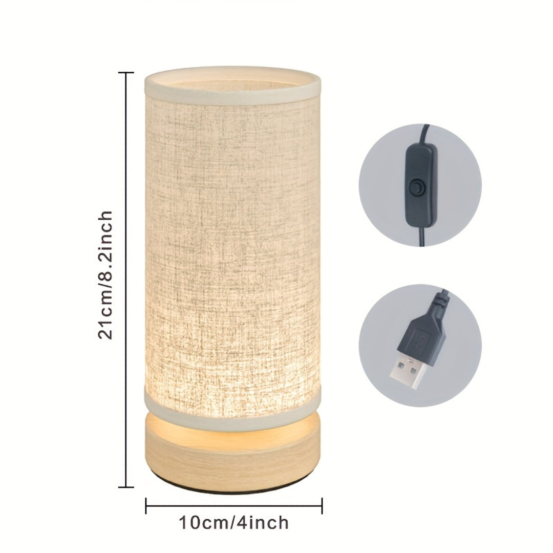 Modern Wooden USB Table Lamp