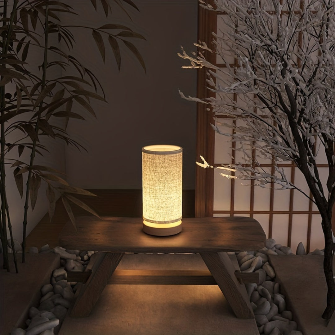 Modern Wooden USB Table Lamp