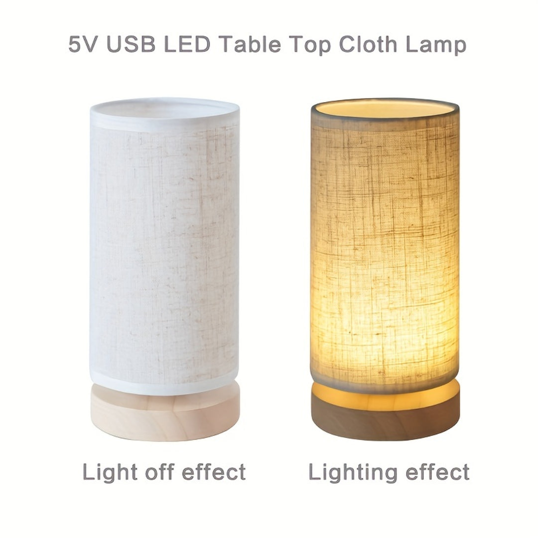 Modern Wooden USB Table Lamp
