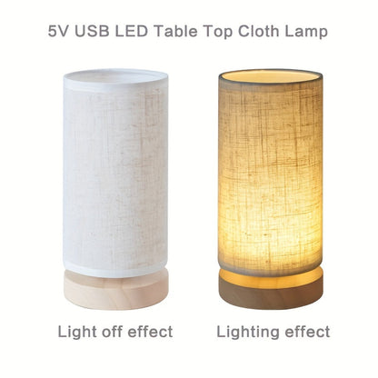 Modern Wooden USB Table Lamp