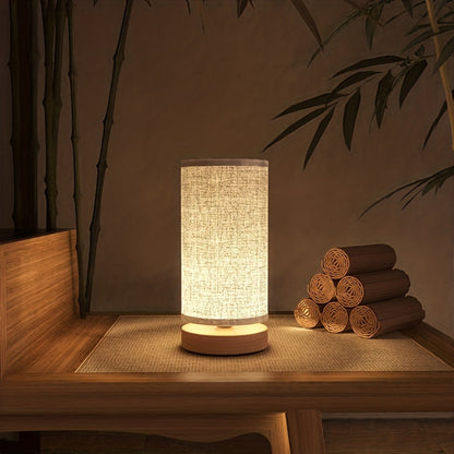 Modern Wooden USB Table Lamp
