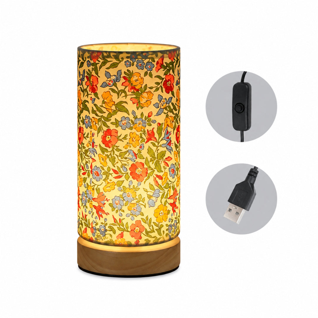 Modern Wooden USB Table Lamp