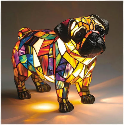 Stained Glass Dog LED Night Light