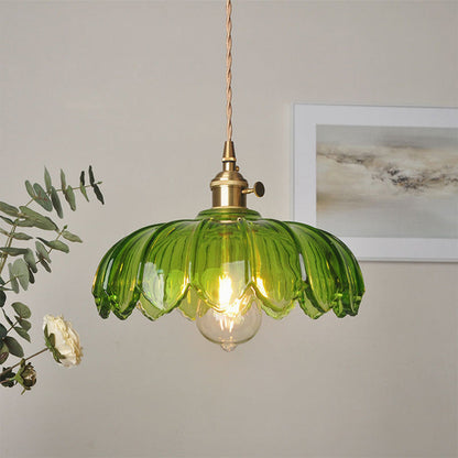 Vintage Flower Glass Pendant