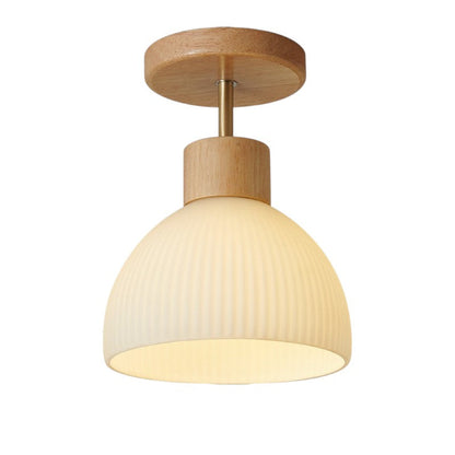 Aisle Wood and Glass Ceiling Lamp