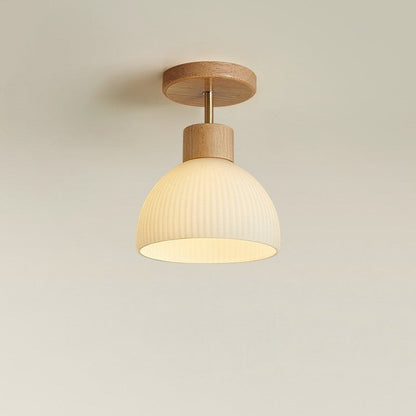 Aisle Wood and Glass Ceiling Lamp