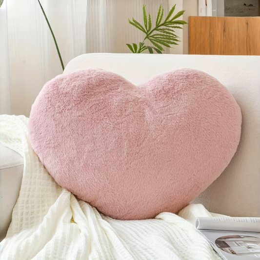 Heart Shaped Plush Throw Cushion