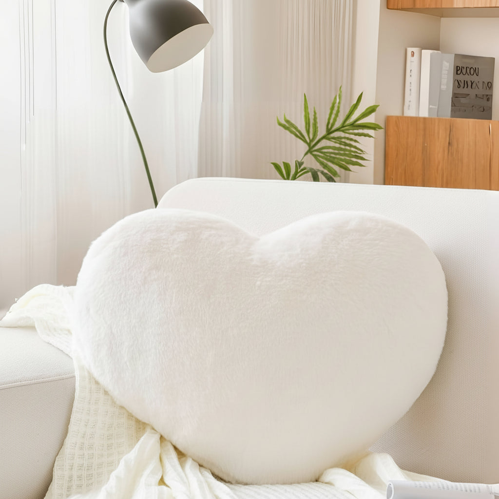Heart Shaped Plush Throw Cushion