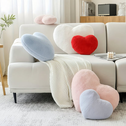 Heart Shaped Plush Throw Cushion
