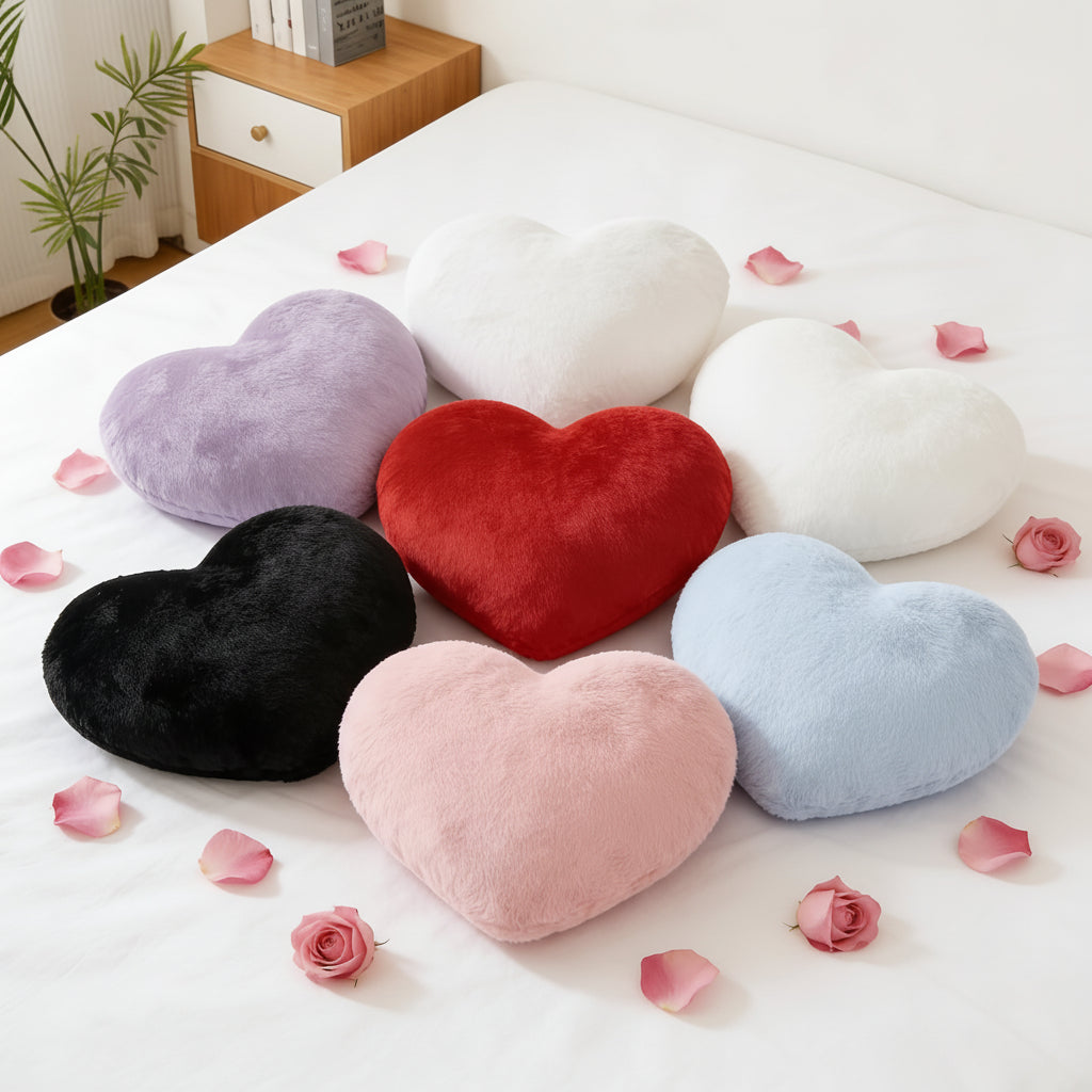 Heart Shaped Plush Throw Cushion
